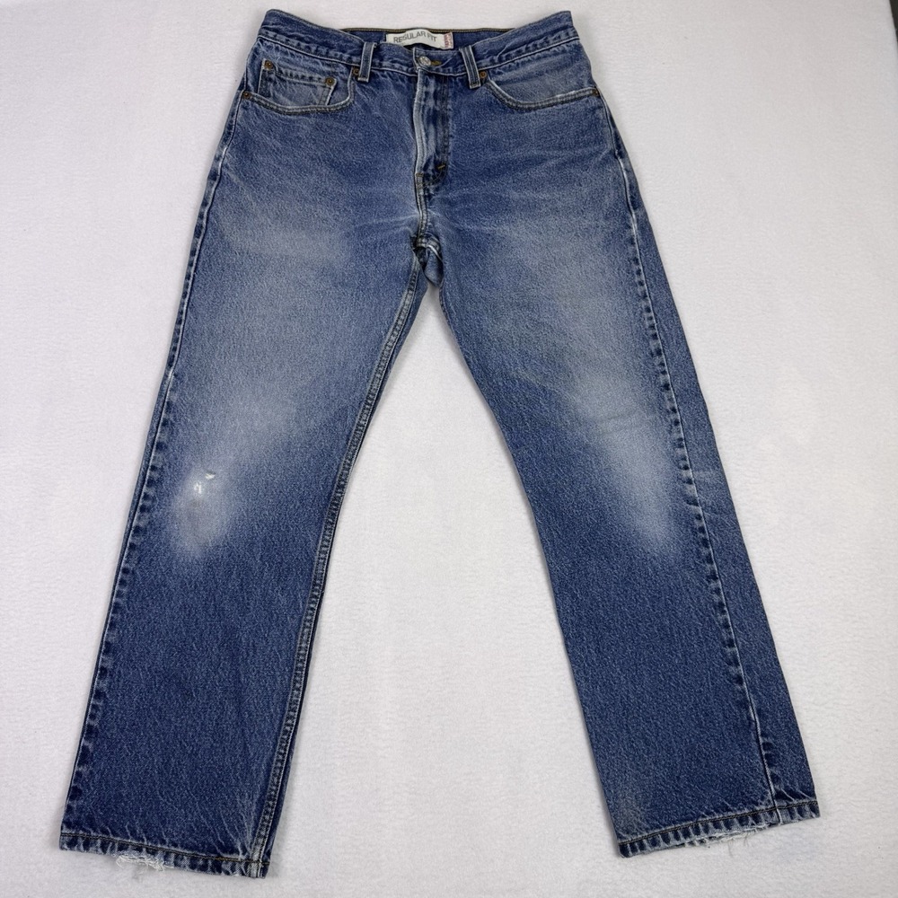 Levi's 505 Regular Fit Mens Jeans 30x29 Blue Denim Medium Wash Straight Leg